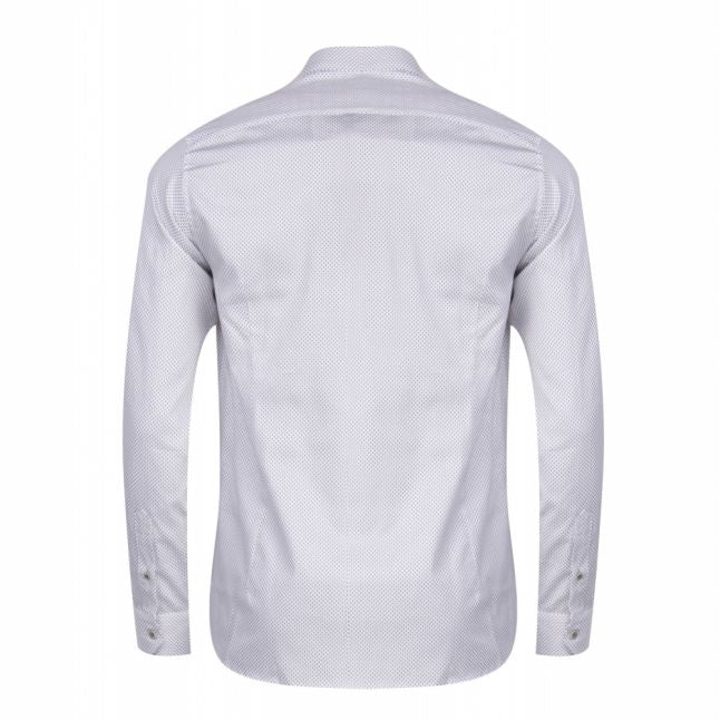 Mens White Boomtwn Geo L/s Shirt