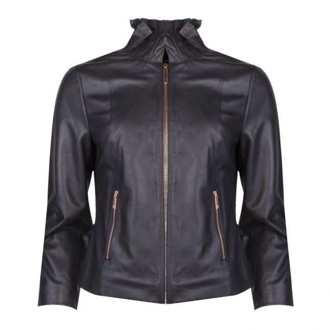 Womens Black Trekma Leather Jacket