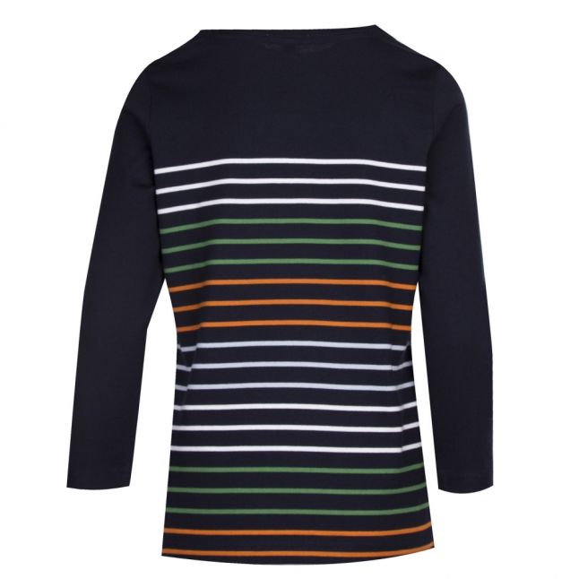 Womens Navy Littlehampton Stripe 3/4 Top