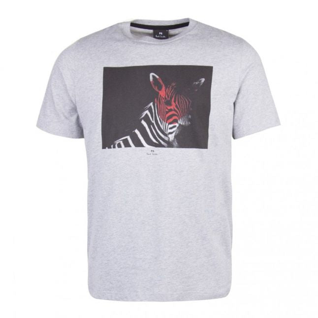 Mens Grey Zebra Reg Fit S/s T Shirt