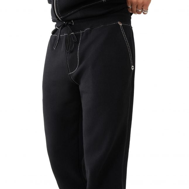 Mens Jet Black Big T Joggers