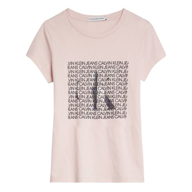 Girls Chalk Pink Iridescent Logo S/s T Shirt