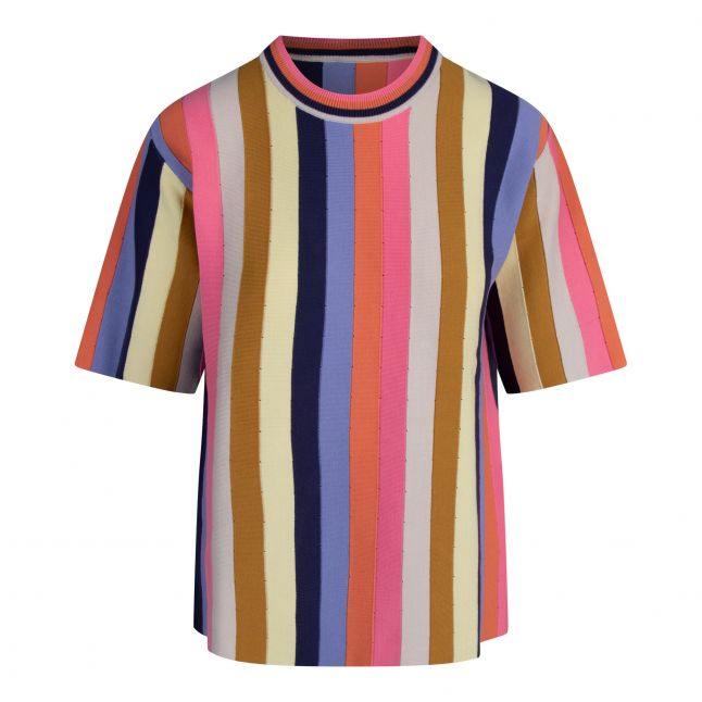 Womens Multi Colour Knitted Stripe Top