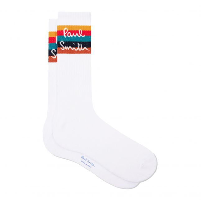 Mens Paul Smith White Guernsey Sport Socks