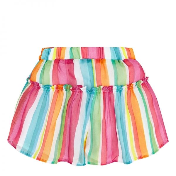 Girls Multicoloured Stripe Bow Voile Shorts