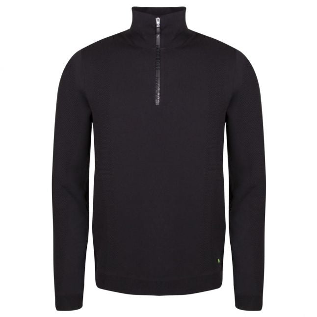 Athleisure Mens Black Zoki 1/2 Zip Knitted Jumper