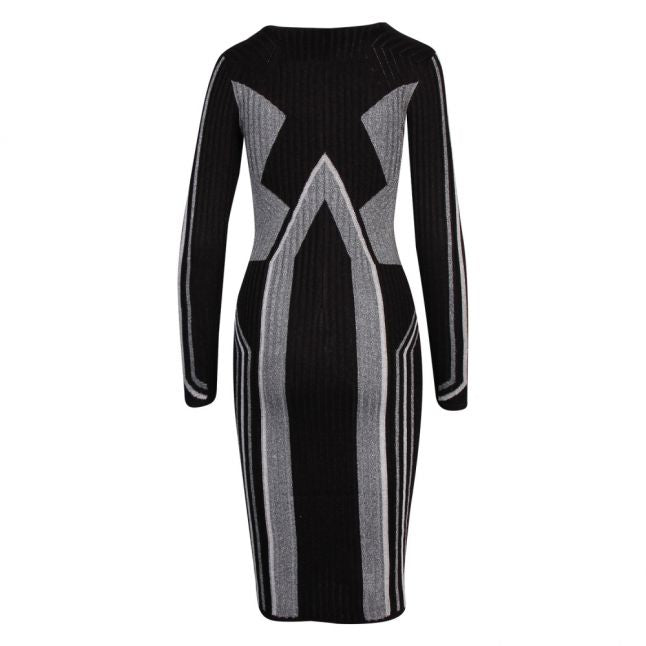 Womens Black Hesiaa Knitted Bodycon Dress