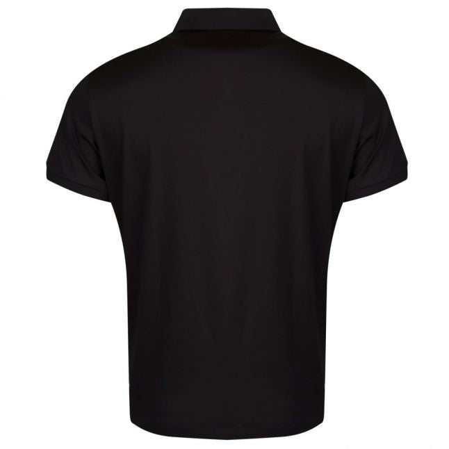 Emporio Aramni Mens Black Flat Knit Collar S/s Polo Shirt