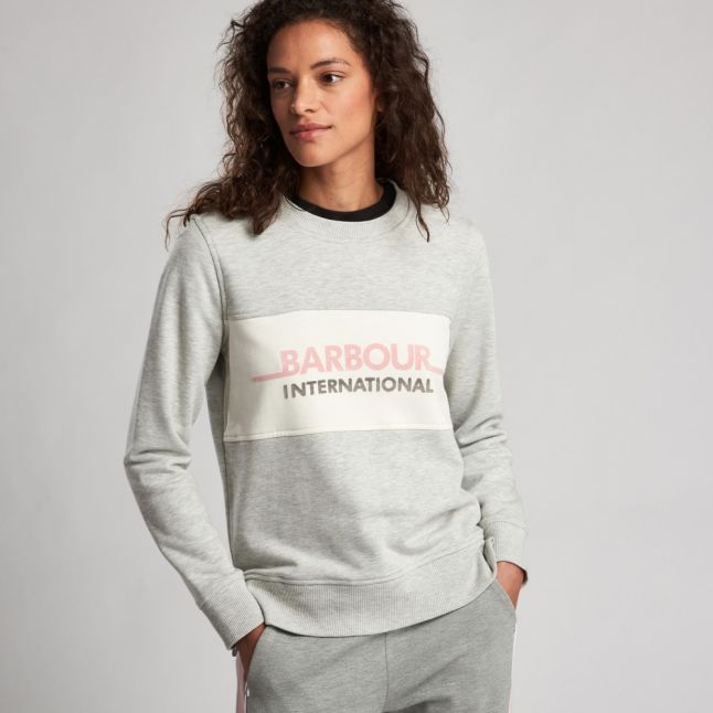 Womens Pale Grey Marl Shuttle Overlayer Sweat Top