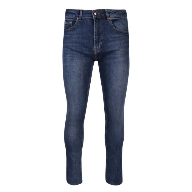 Mens Indigo Branded Skinny Fit Jeans