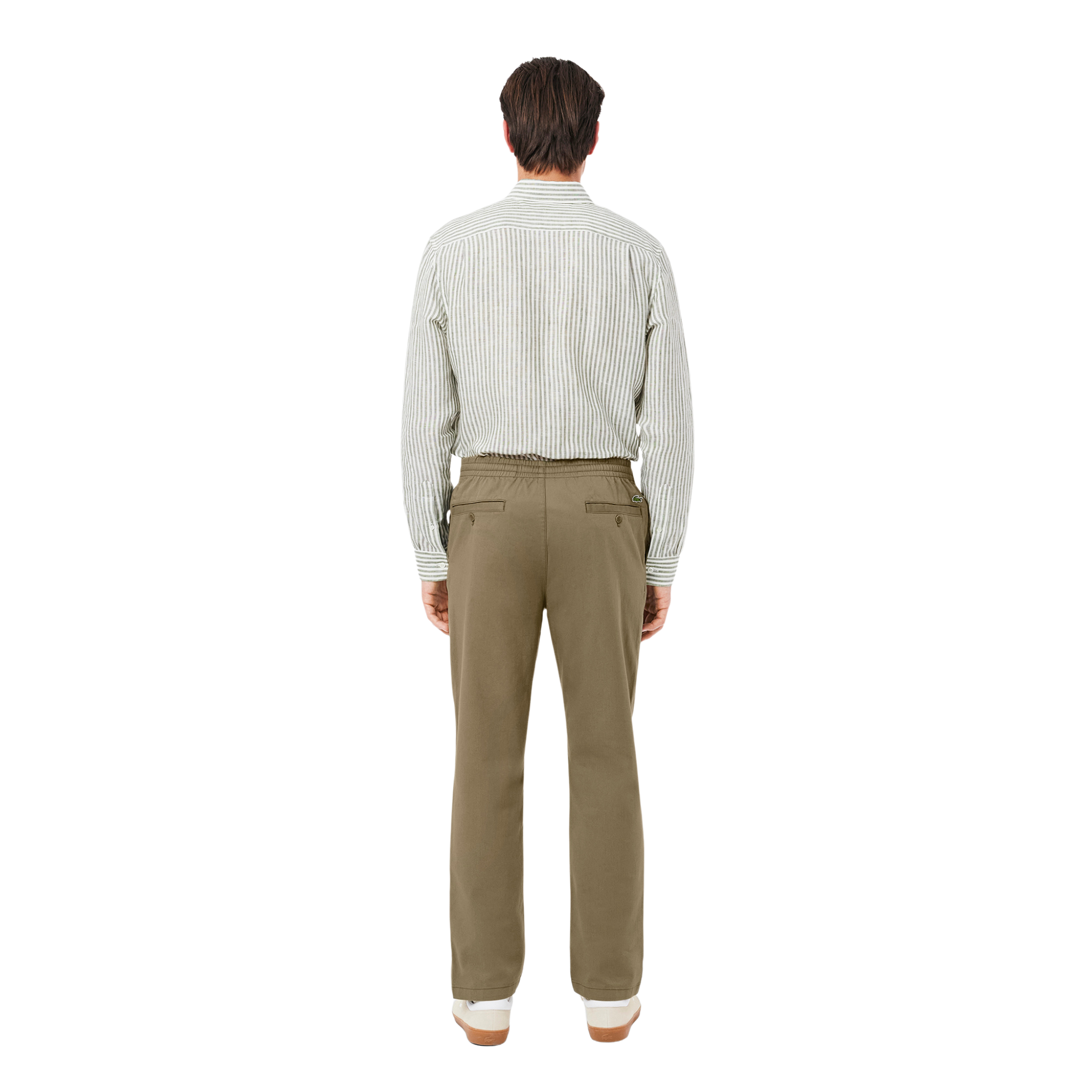 Mens Lacoste Khaki Casual Pull-On Trousers