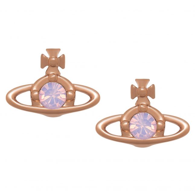 Womens Pink Gold/Vitrail Light Nano Solitaire Earrings