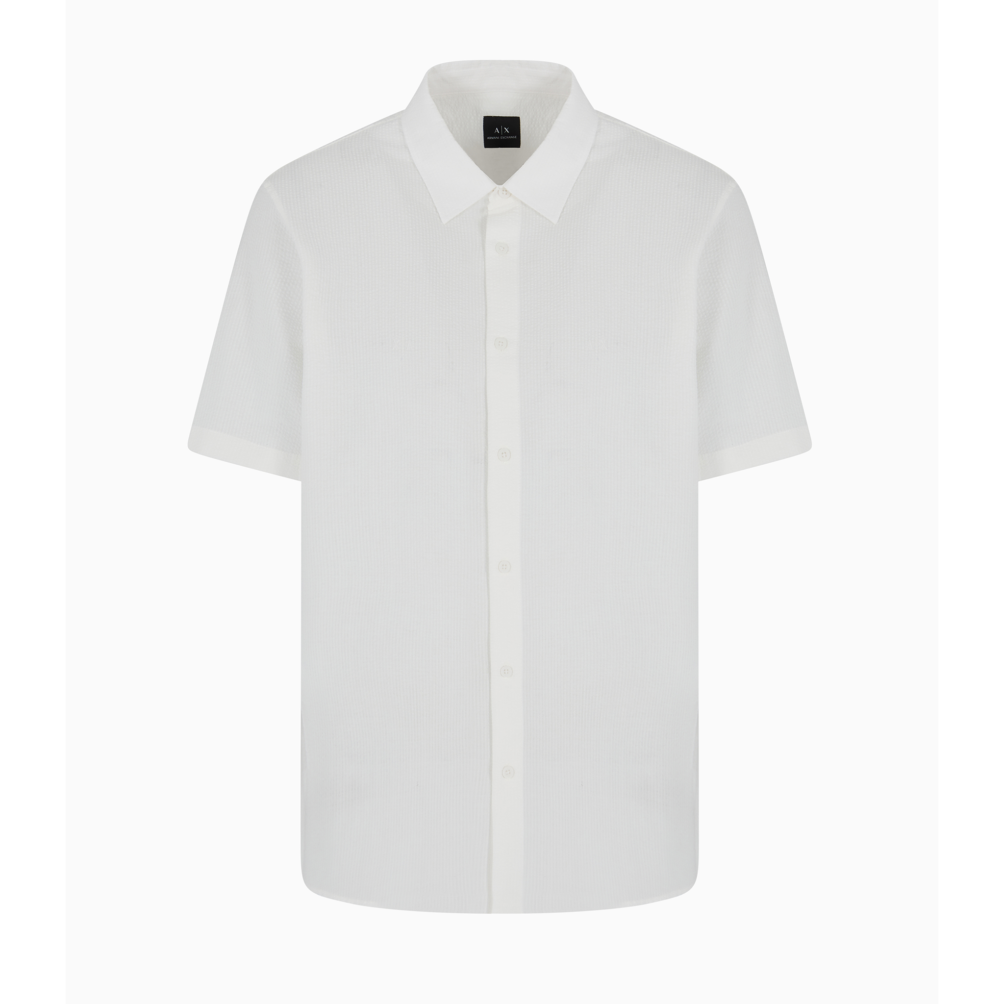 Mens Armani Exchange Off White Seersucker S/s Shirt