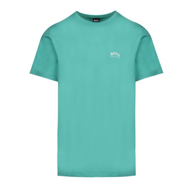 Athleisure Mens Green Tee Curved Logo S/s T Shirt