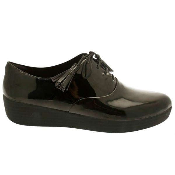 Womens Black Patent Classic Tassel Superoxford Shoes