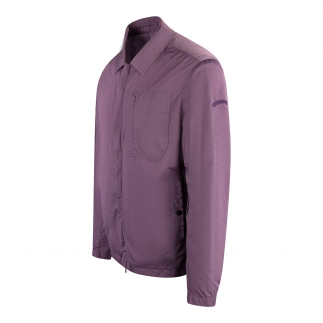 Mens Violet Garment Dyed Nylon Shacket