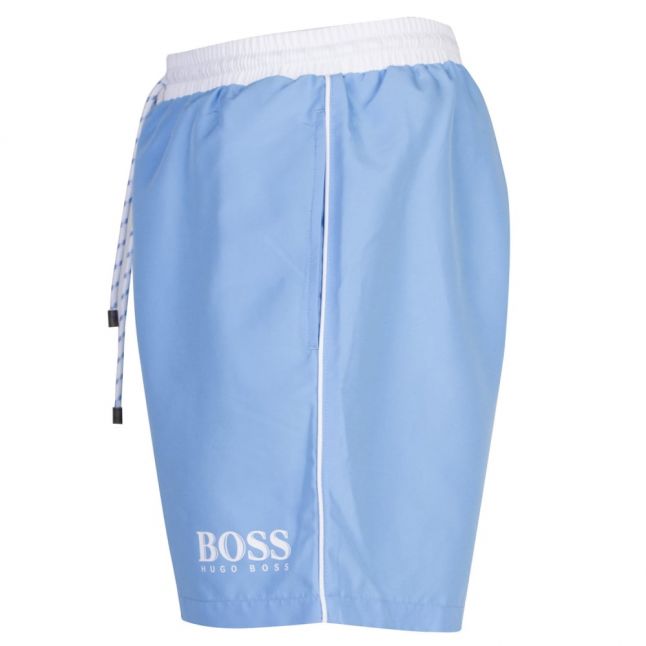 Mens Light Blue Starfish Contrast Swim Shorts