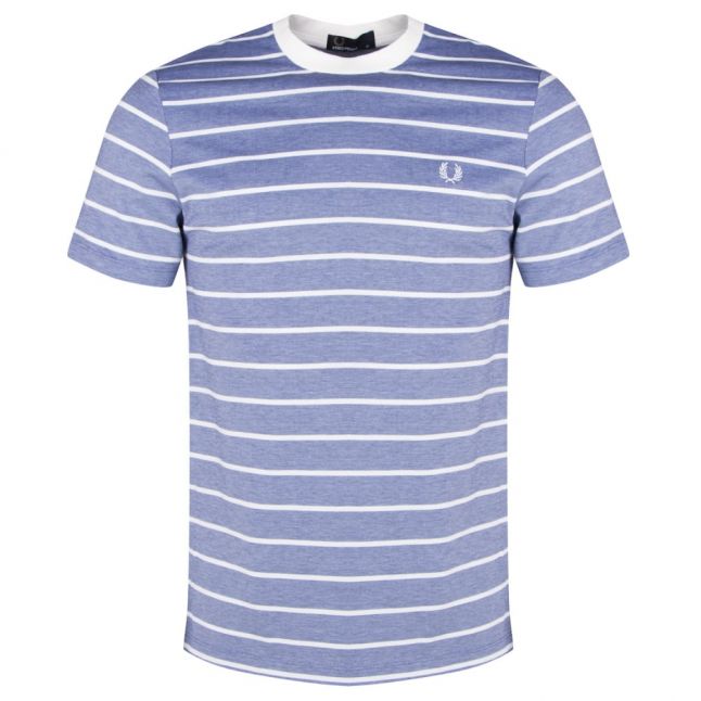 Mens Summer Blue Oxford Stripe S/s T Shirt