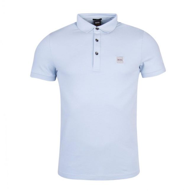 Casual Mens Light Blue Passenger Slim S/s Polo Shirt