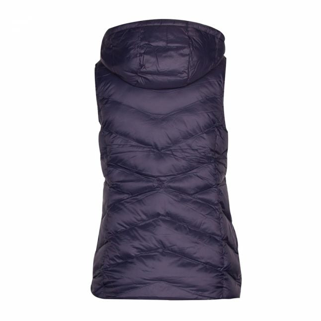 Womens Navy Seaward Quilted Hooded Gilet