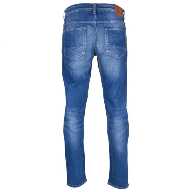 Mens Bright Blue Orange 90 Tapered Fit Jeans