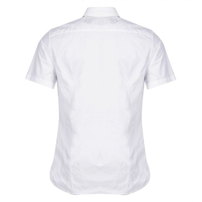 Casual Mens White Magenton-Short S/s Shirt