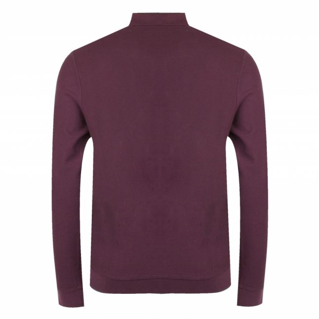 Mens Mahogany Honeycomb Texture L/s Polo Shirt