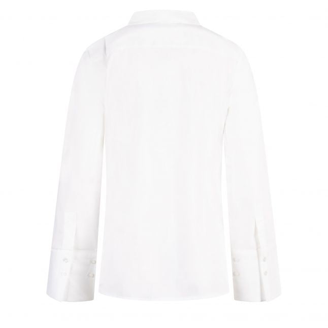 Womens Linen White Isabelle Polin Asymmetric Shirt