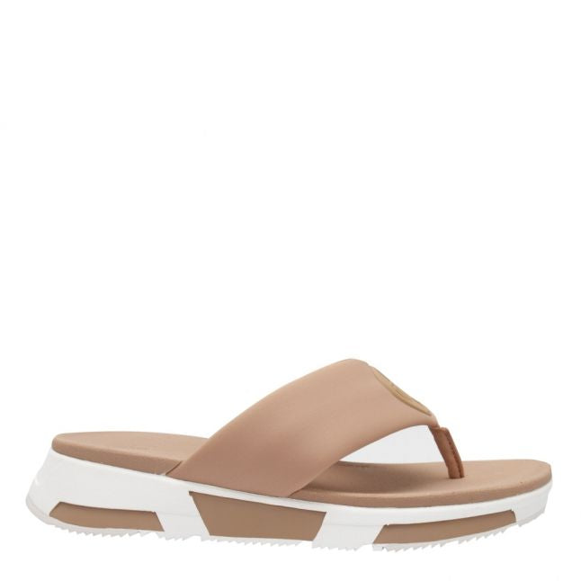 Womens Blush Sporty Logo Toe Post Sandals