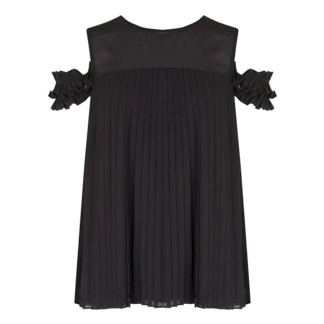 Womens Black Vimillie Pleated Top