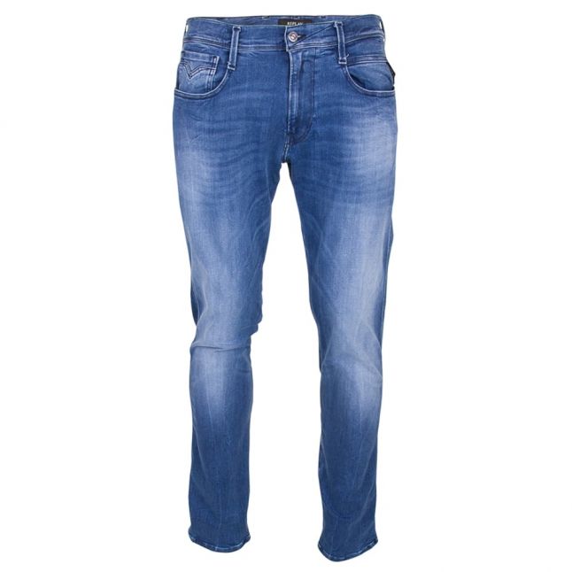 Mens Blue Wash Anbass Hyperflex Slim Fit Jeans