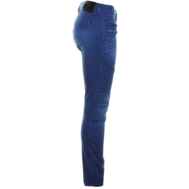 Womens Blue Winaryde Biker Skinny Fit Jeans