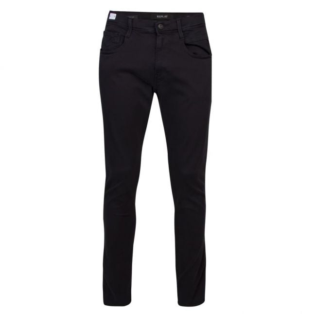 Mens Black Anbass Hyperflex Slim Jeans