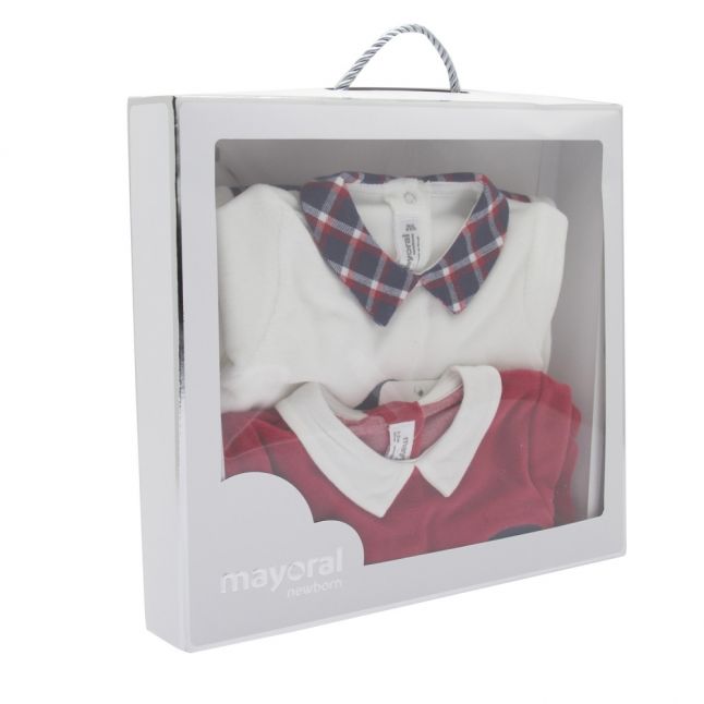 Baby Red/White London Guard Two Pack Babygrow