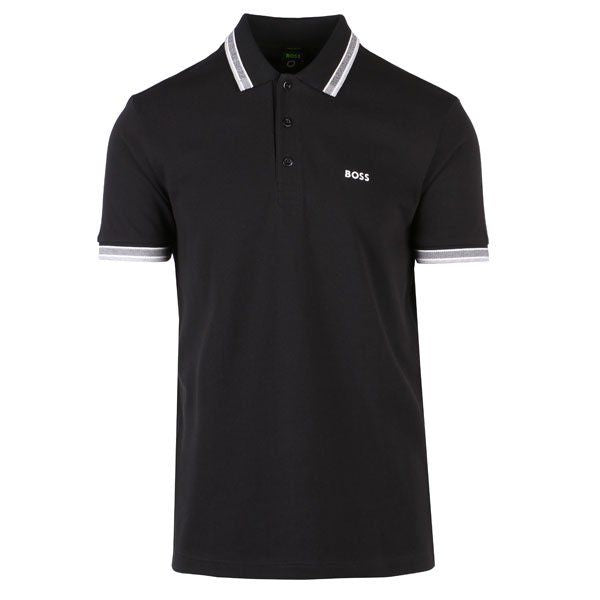 Mens BOSS Black Paddy Regular Fit S/s Polo Shirt