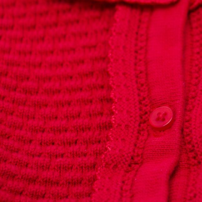 Infant Red Knitted Peplum Cardigan