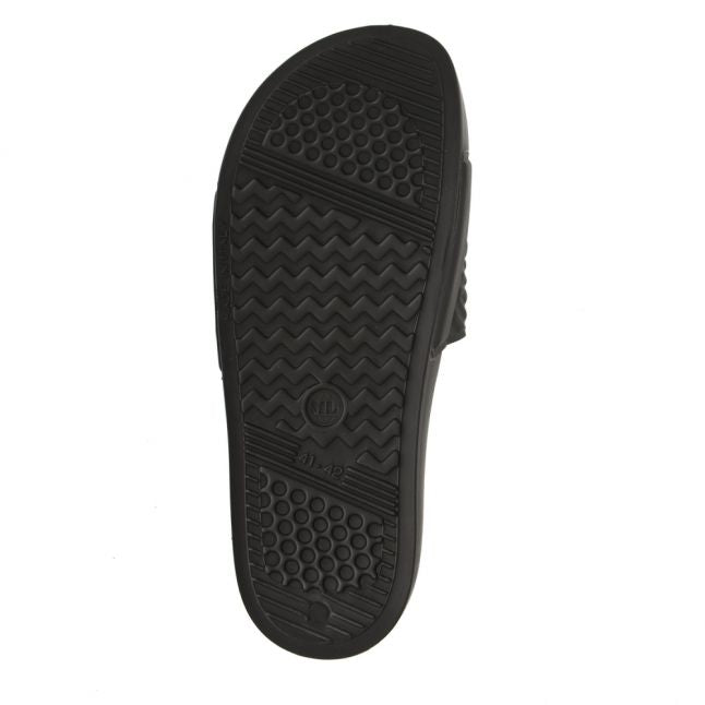 Mens Black Zebra Slides