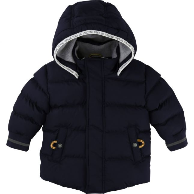 Boys Navy Hooded Puffer Jacket