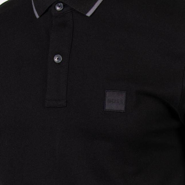 Mens Black Orange Passertip S/s Polo