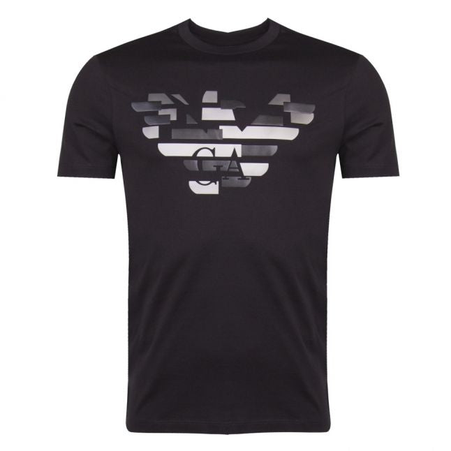 Mens Black PU Eagle Logo S/s T Shirt