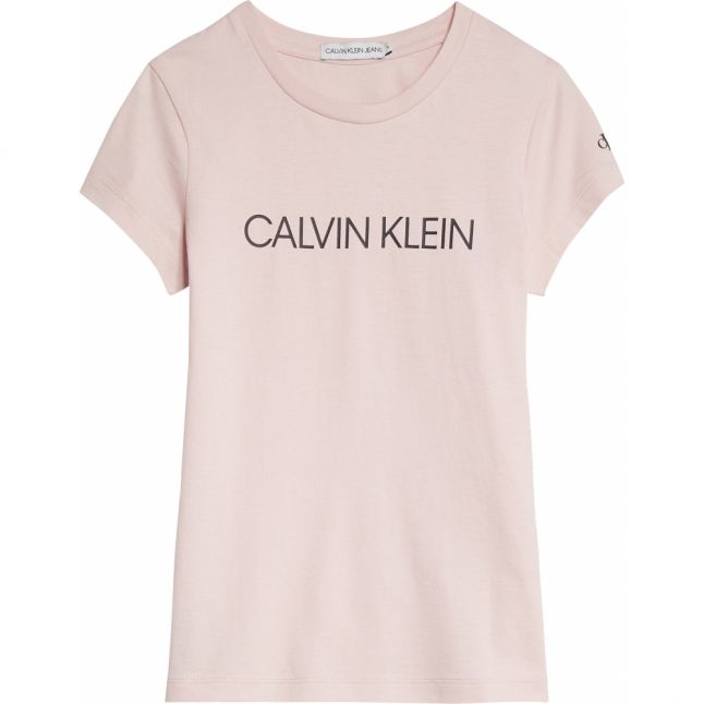 Girls Chalk Pink Institutional Logo S/s T Shirt