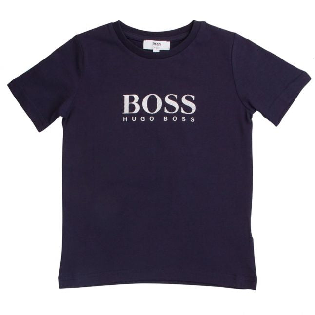 Boss Boys Navy Big Logo S/s Tee Shirt