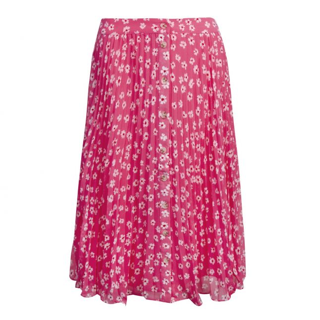 Womens Glamour Pink Floral Print Midi Skirt