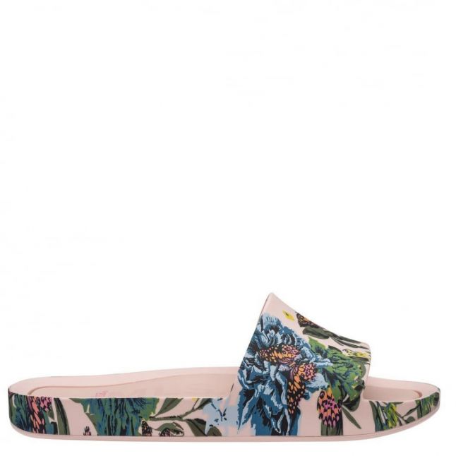 Womens Blush Floral Beach Slides