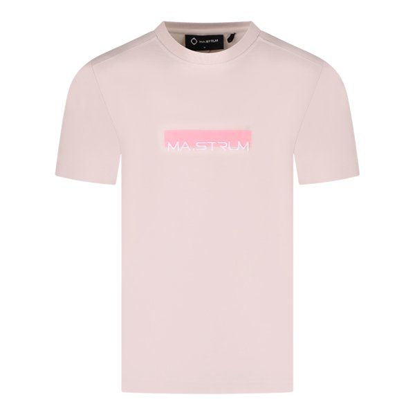 Mens Aluminium/Mud Pink Block Print S/s T Shirt