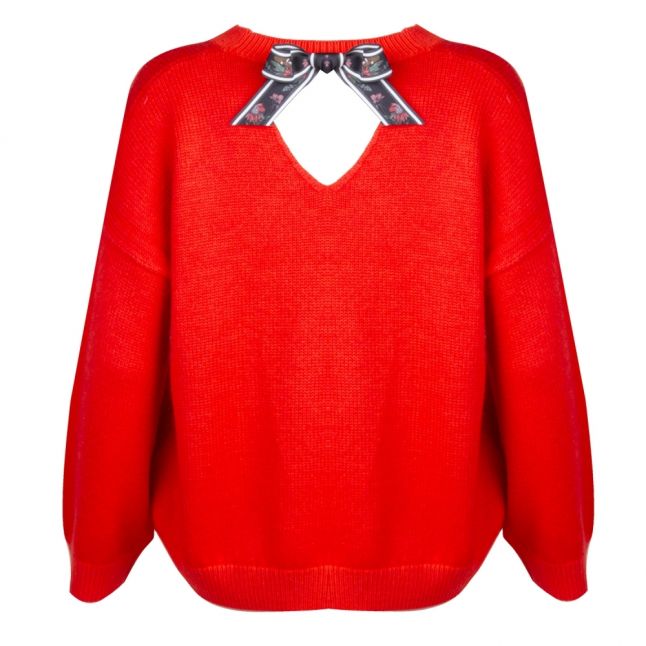 Casual Womens Bright Red Walotty Knitted Top