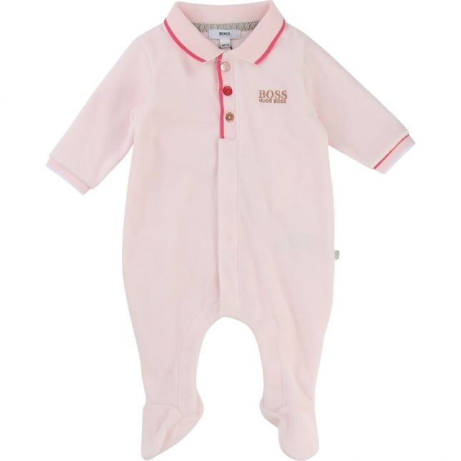 Baby Pink Velour L/s Romper