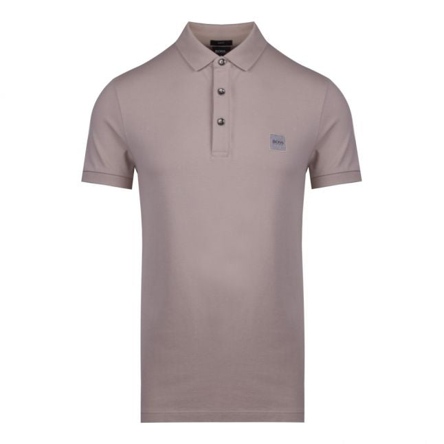 Casual Mens Beige Passenger Slim Fit S/s Polo Shirt