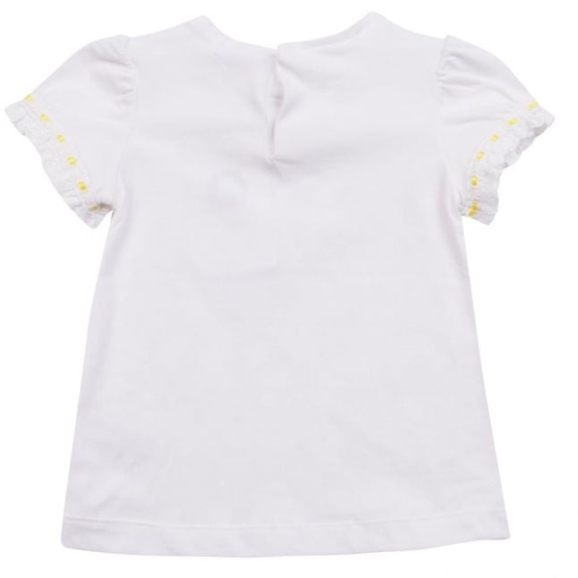 Girls White & Yellow Perfumes T Shirt & Leggings