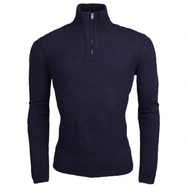 Mens Dark Blue Almore Knitted Jumper